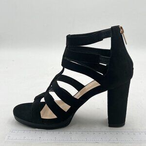 FSJ Women Chunky Mid High Heel Sandals Open Toe T-Strap Pumps Cutout Dress Party